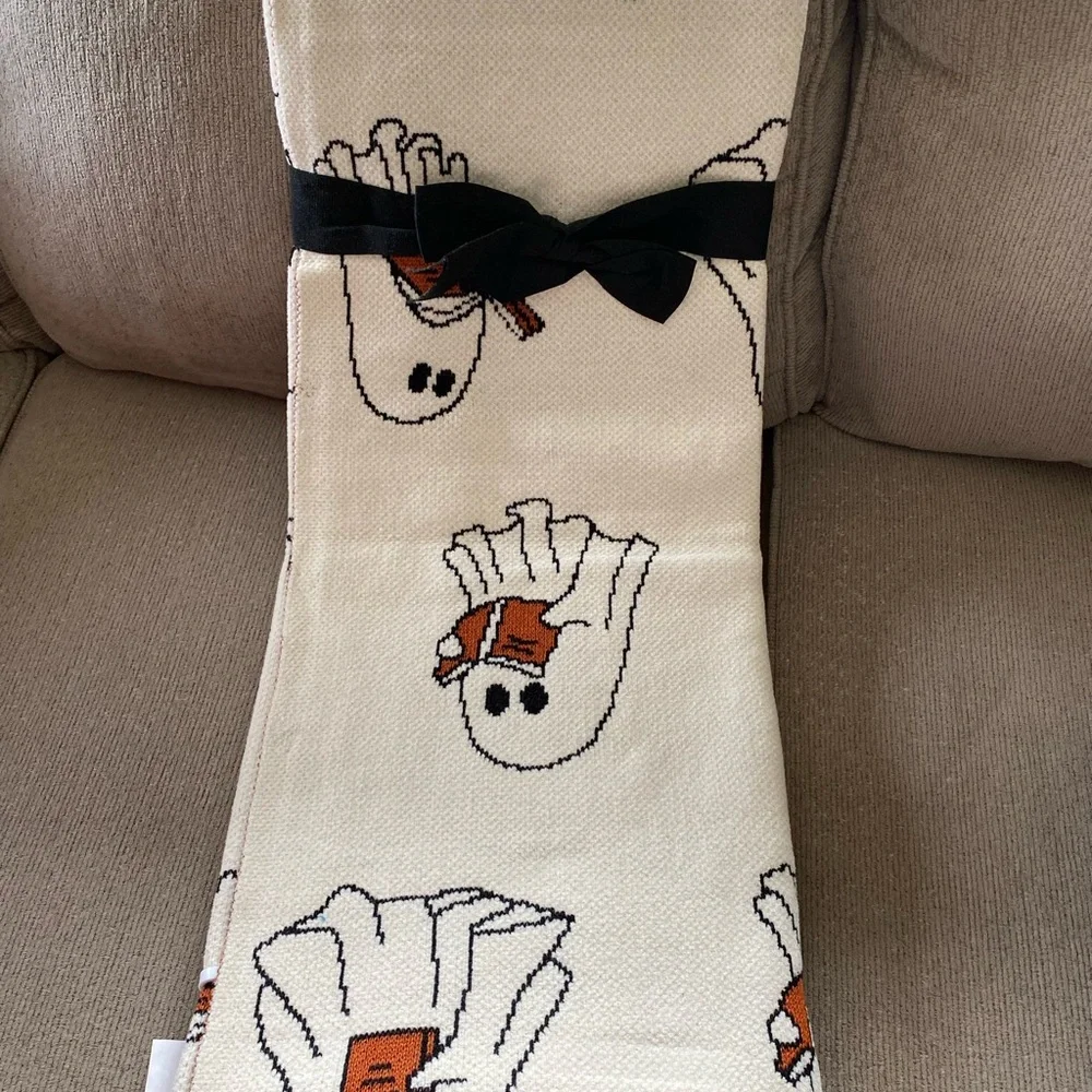 New Viral Halloween Goblin & Ghoul Throw Blanket Ghost Reading Book
